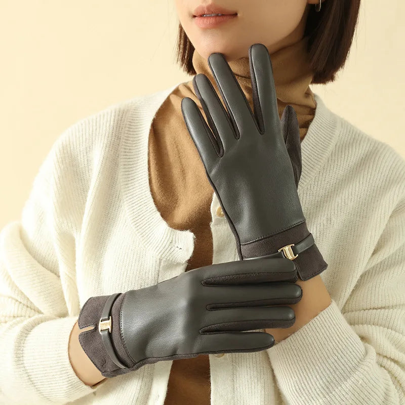 Aurora Suède Leren Winterhandschoenen - Elegant en Functioneel