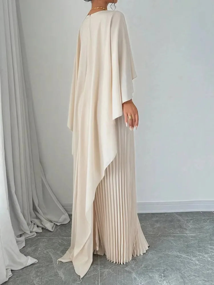Amelia – Stijlvolle Geplooide Maxi Jurk