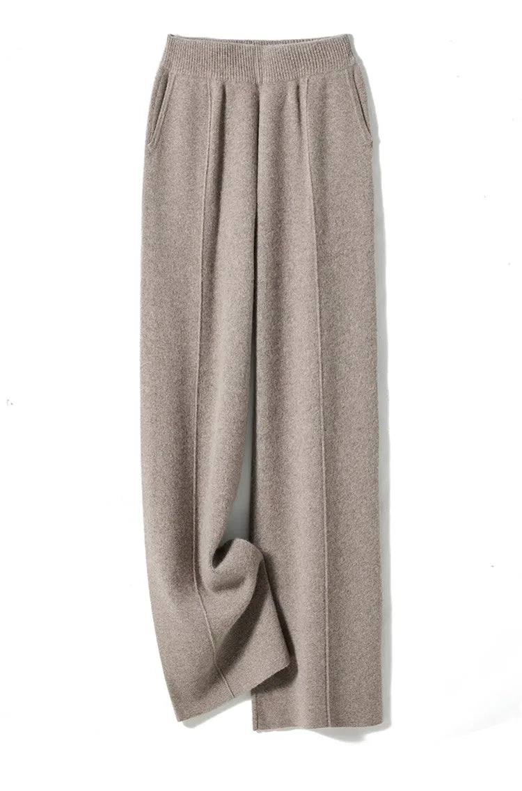 Iris Cozy Brede Gebreide Broek - Elegant en Casual