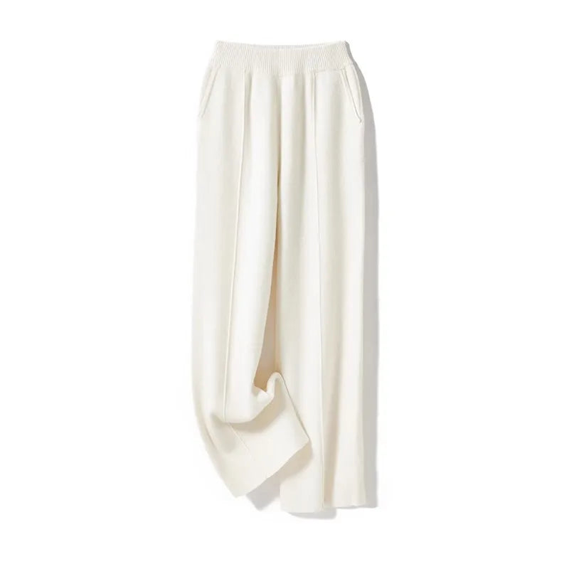 Iris Cozy Brede Gebreide Broek - Elegant en Casual