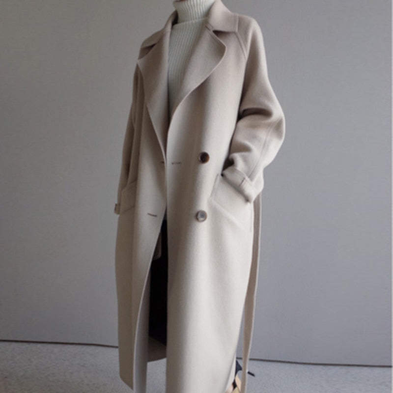 Olivia Luxe Getailleerde Wol Jas