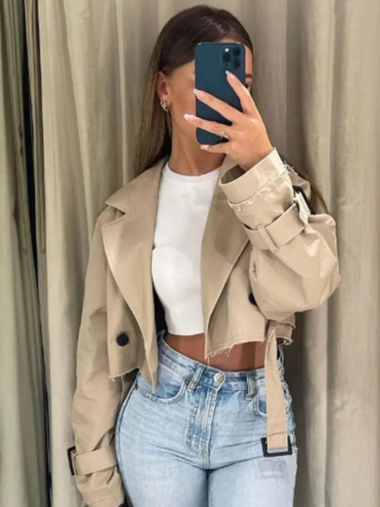 Sophie Cropped Trenchcoat