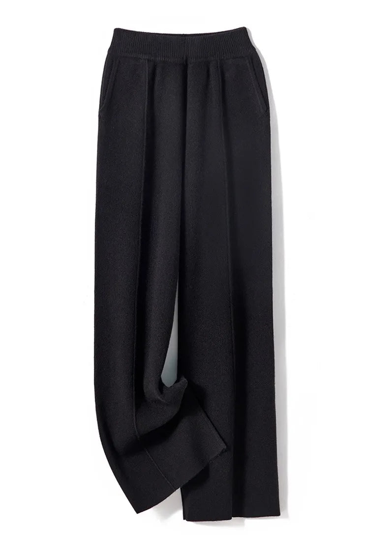 Iris Cozy Brede Gebreide Broek - Elegant en Casual