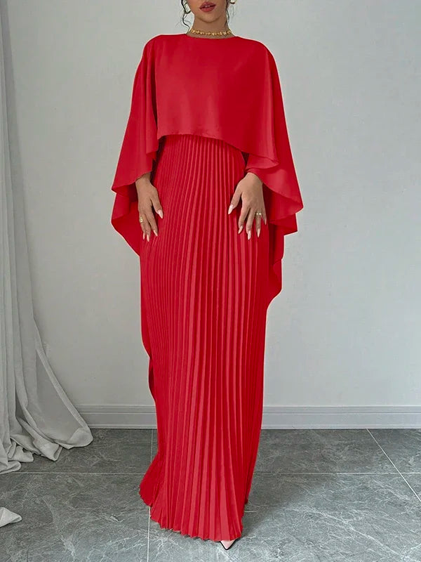 Amelia – Stijlvolle Geplooide Maxi Jurk