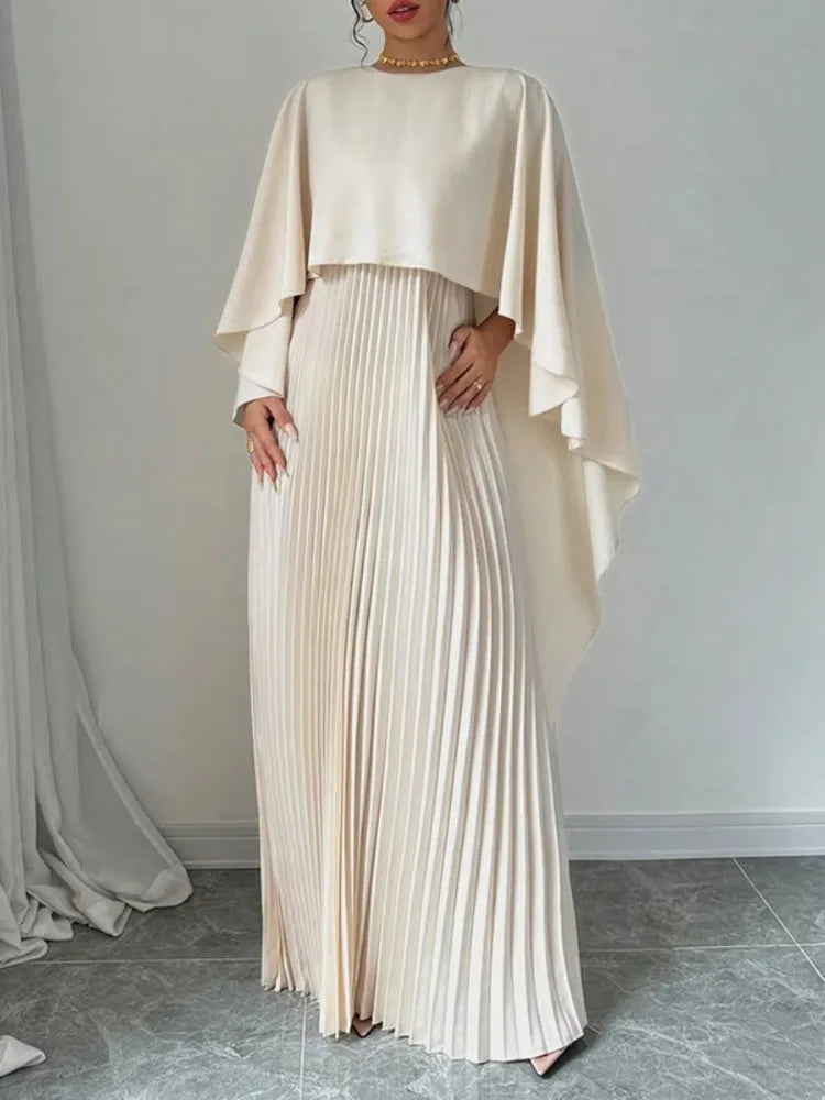 Amelia – Stijlvolle Geplooide Maxi Jurk