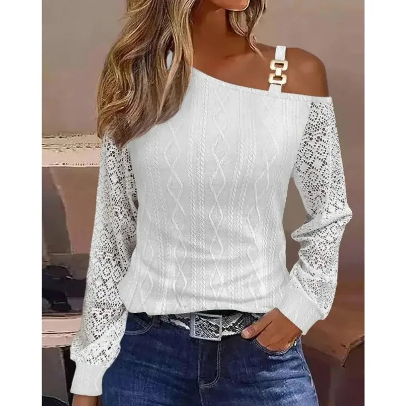 Isabella Elegant Asymmetrische One-Shoulder Blouse Dames