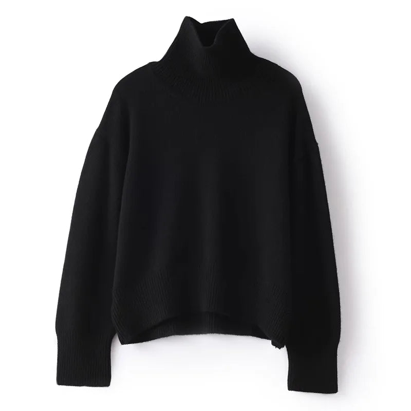 Camille Luxe Cashmere Turtleneck Trui - Zachte Gebreide Pullover