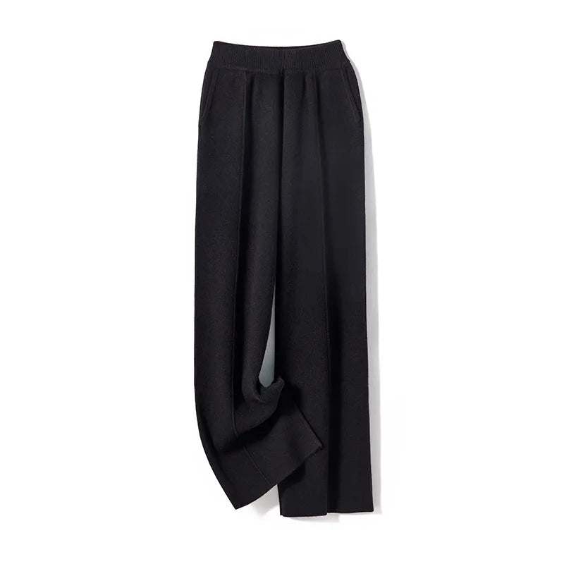 Iris Cozy Brede Gebreide Broek - Elegant en Casual