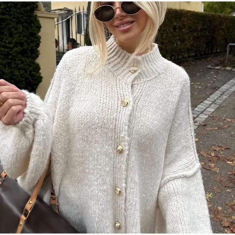 Alizee Luxe Comfortabel Vest met Gouden Knopen