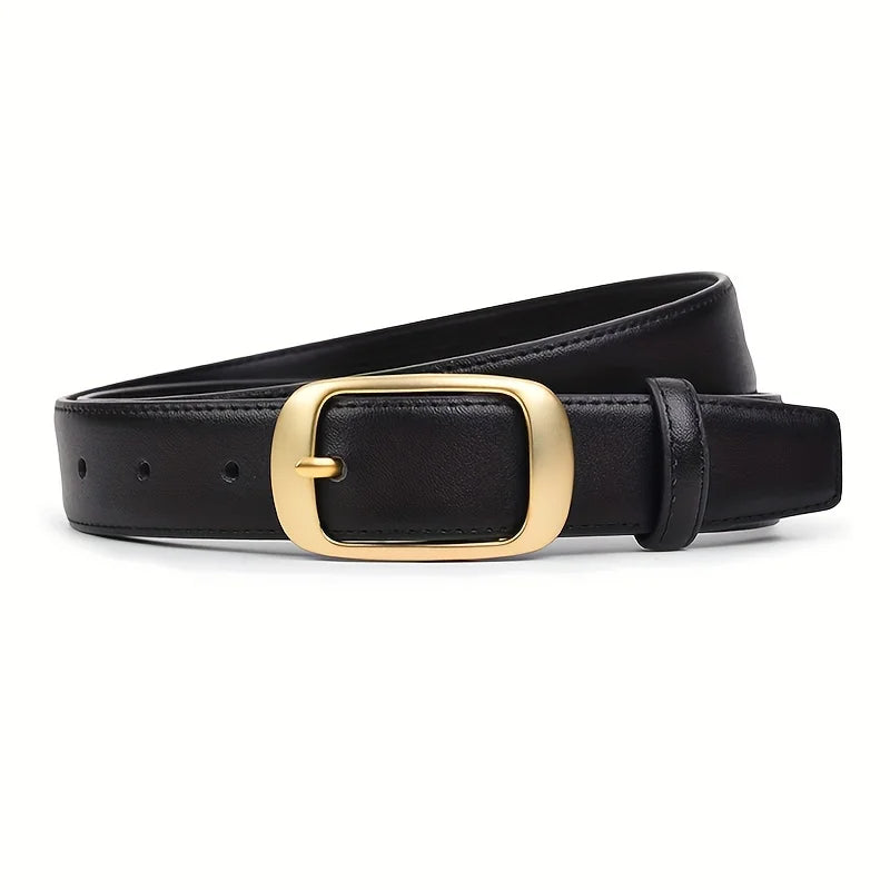 Dames Leren Riem - Klassieke Elegantie met Gouden Gesp