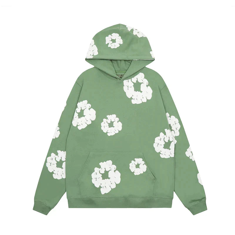 Jade Bloemen Denim Unisex Hoodie