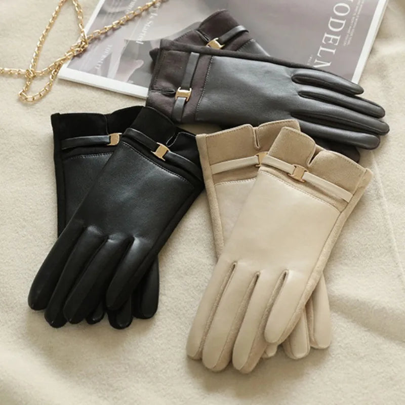 Aurora Suède Leren Winterhandschoenen - Elegant en Functioneel