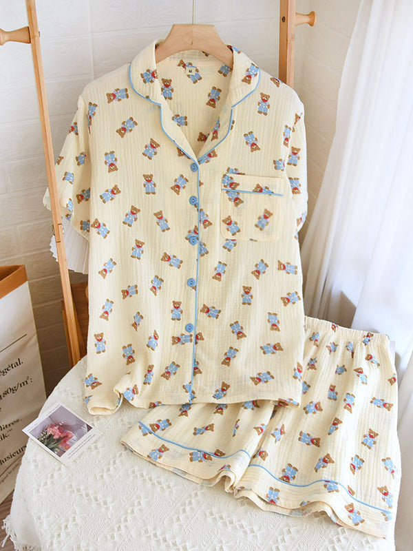Sophie Katoenen Pyjama met Beerprint