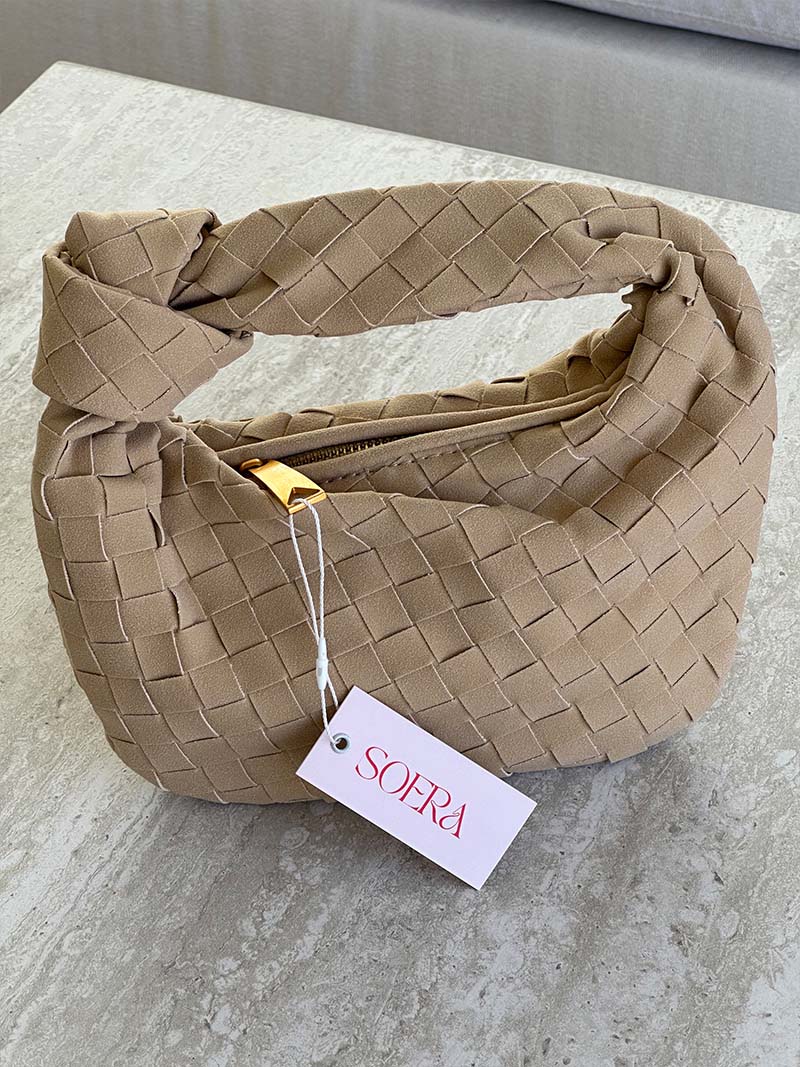 Suede Woven Mini - Gevlochten Mini Tas voor Diner en Dagelijks