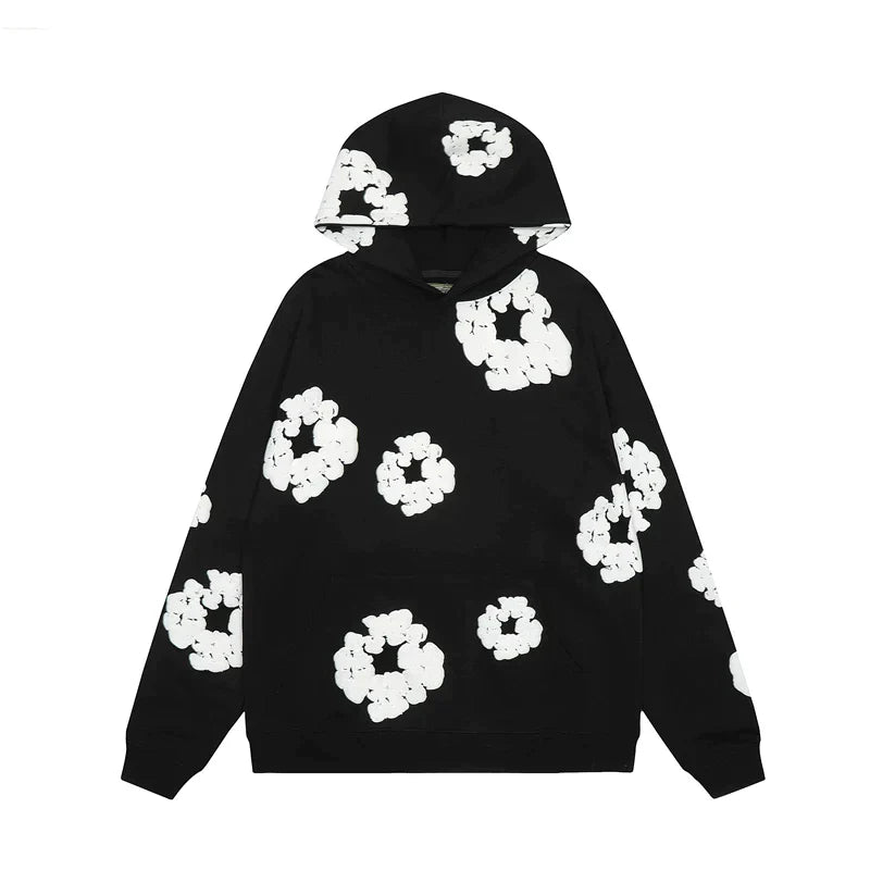 Jade Bloemen Denim Unisex Hoodie