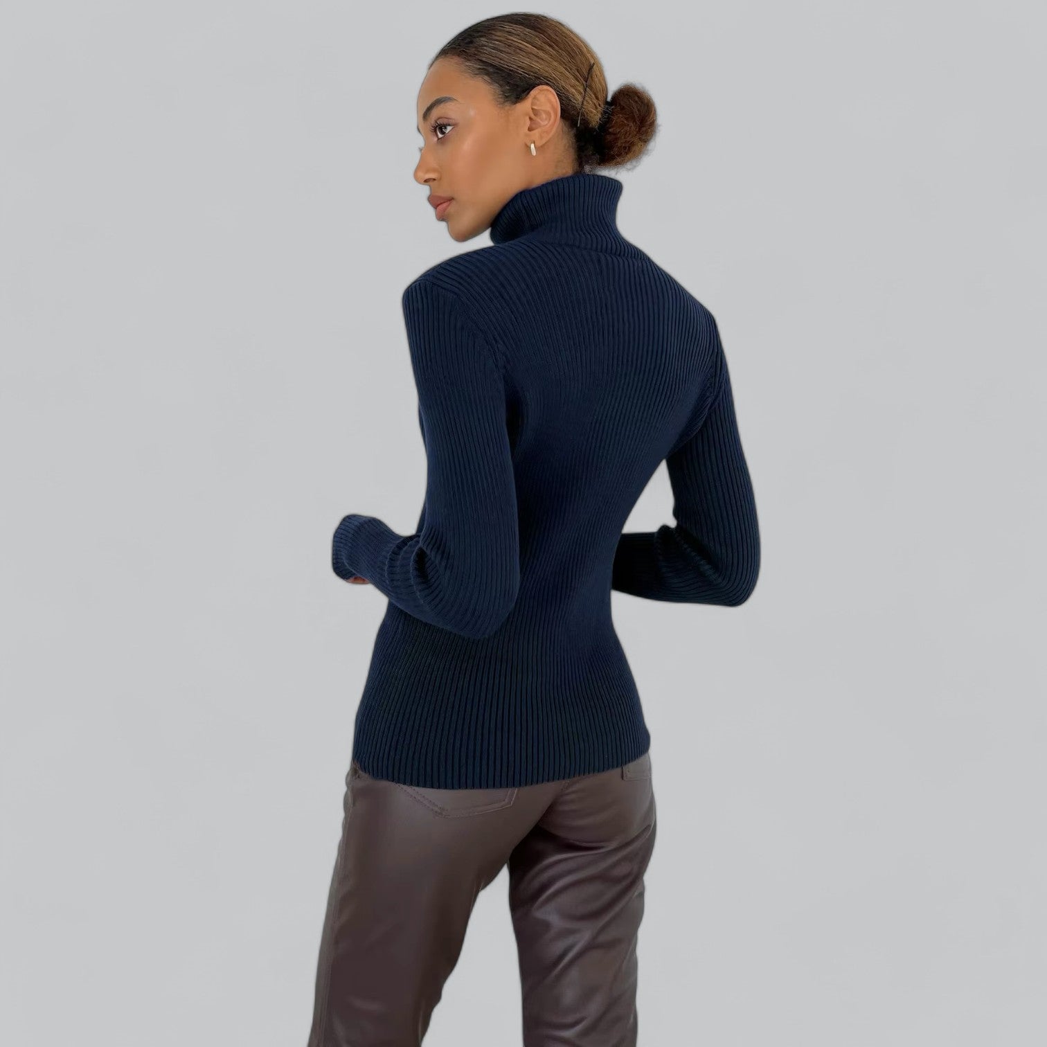 Annelies - Comfortabele Stretch Mock Turtleneck Pullover Sweater