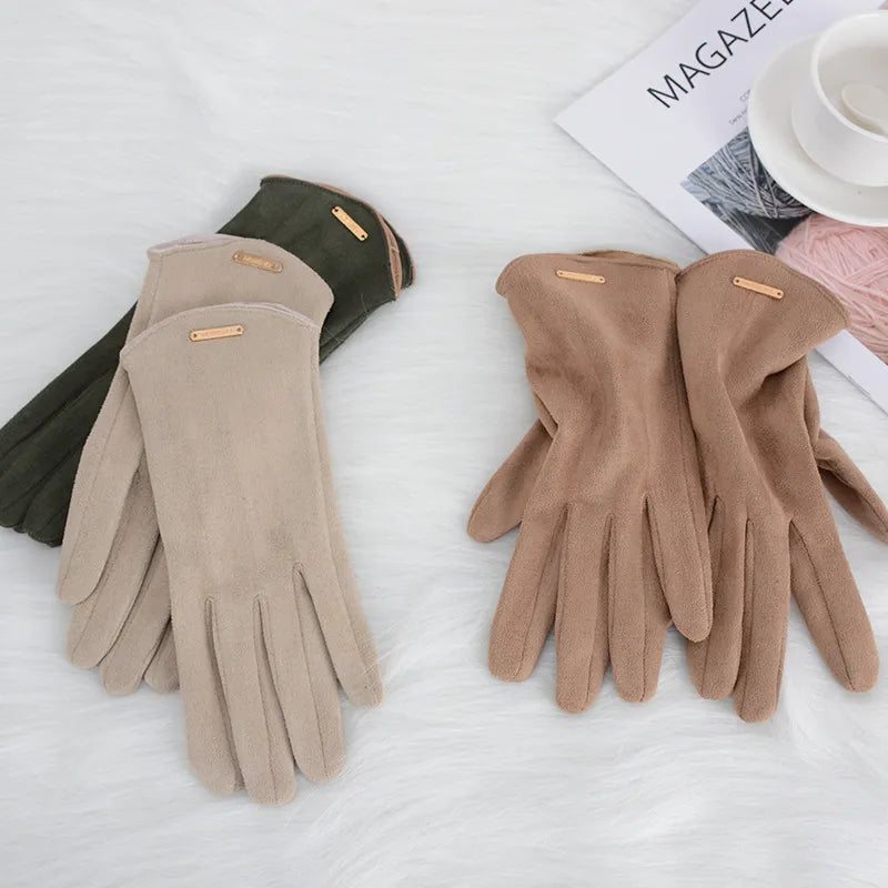 Dorine Elegante Suède Handschoenen met Cashmere Voering