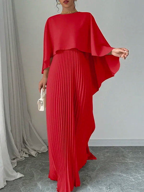 Amelia – Stijlvolle Geplooide Maxi Jurk