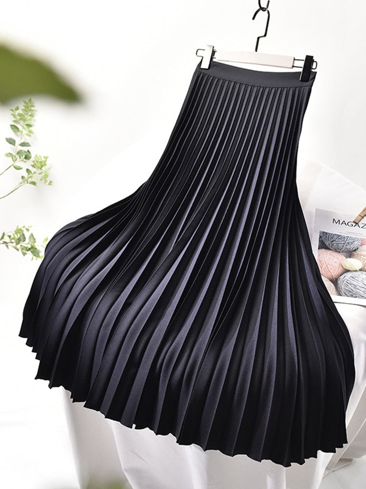 Alina Elegant Pleated Skirt with High Waist