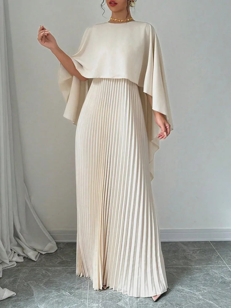 Amelia – Stijlvolle Geplooide Maxi Jurk
