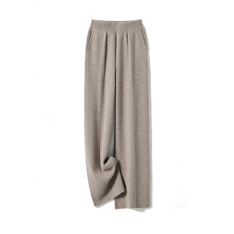 Iris Cozy Brede Gebreide Broek - Elegant en Casual