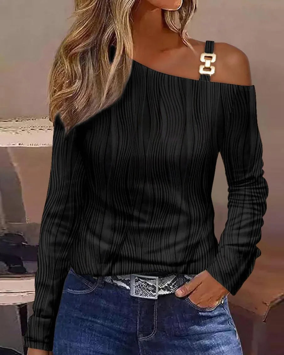 Isabella Elegant Asymmetrische One-Shoulder Blouse Dames