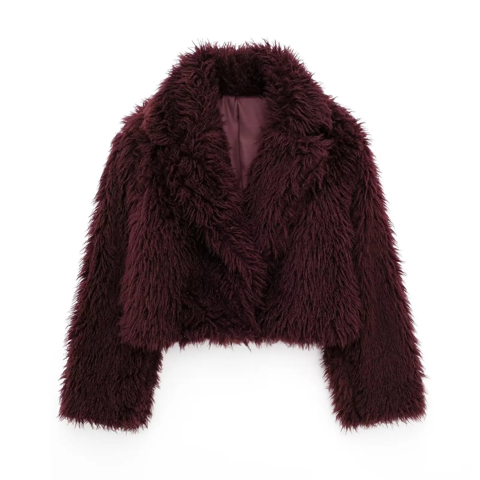 Isabella Faux Fur Coat Bordeaux Rood