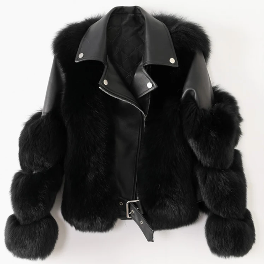 Luxe Leren Bontjas