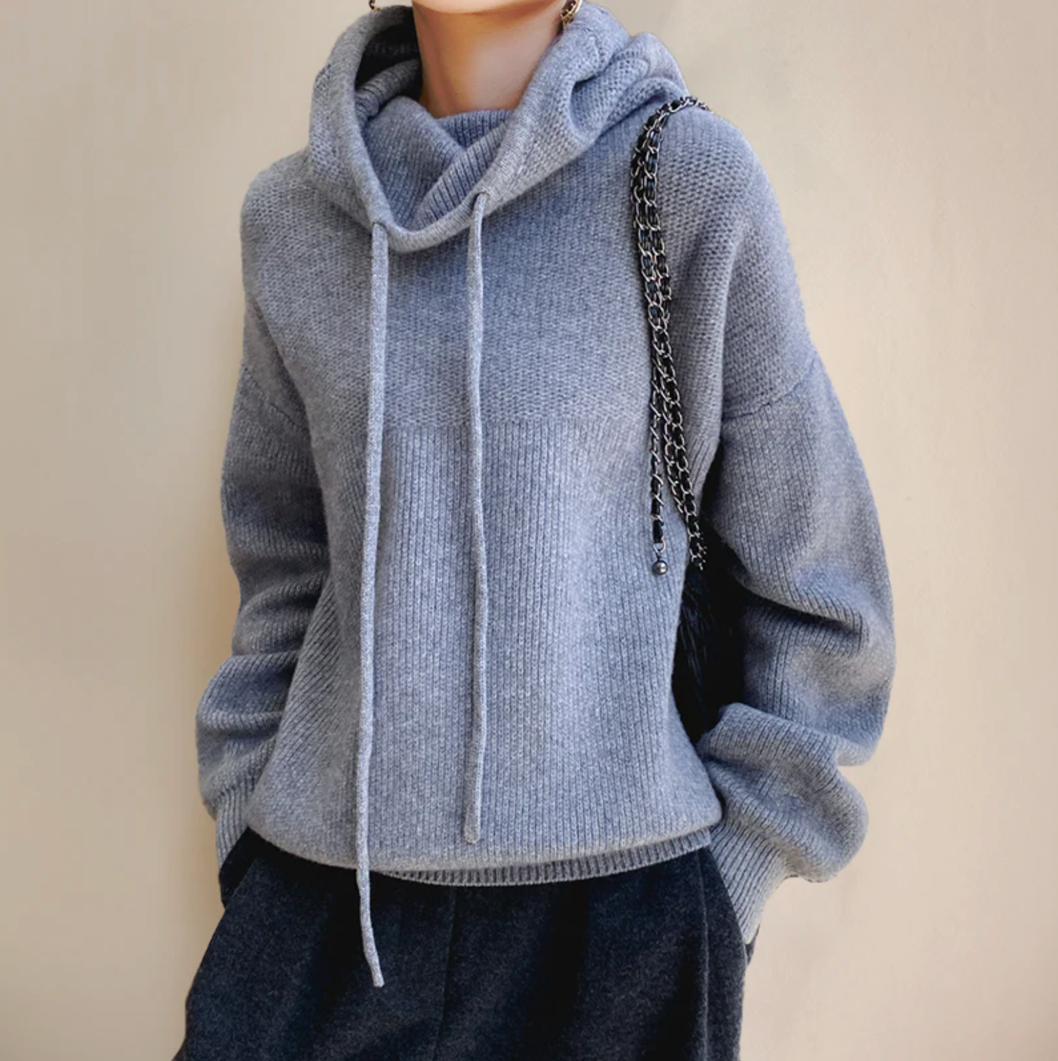 Livia Luxe Mohair Gebreide Hoodie