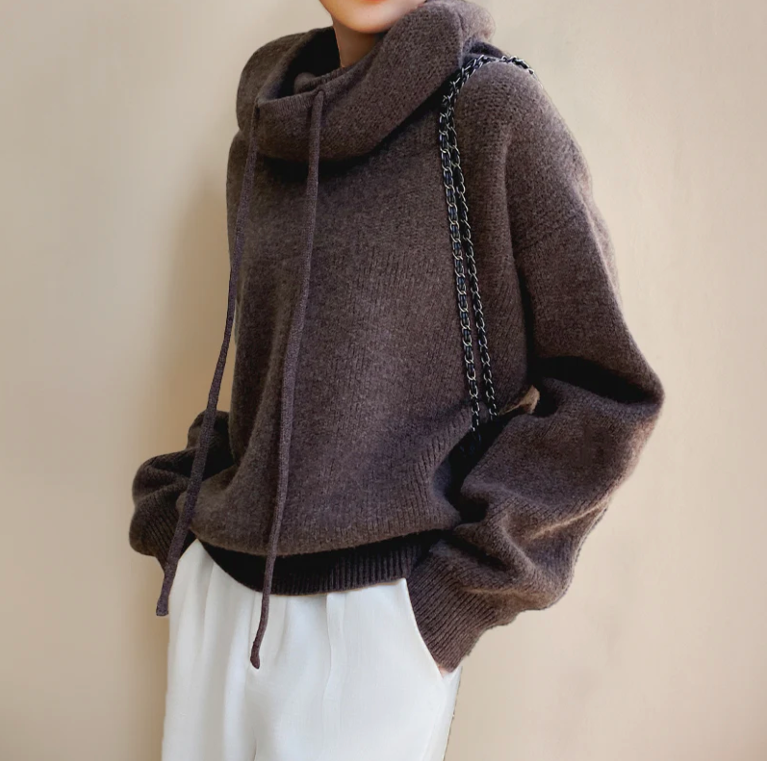 Livia Luxe Mohair Gebreide Hoodie