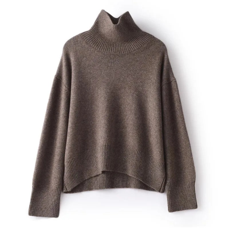 Camille Luxe Cashmere Turtleneck Trui - Zachte Gebreide Pullover