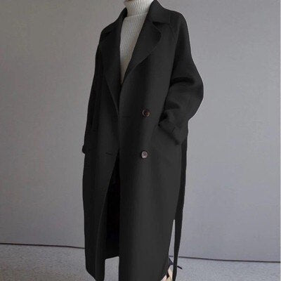 Olivia Luxe Getailleerde Wol Jas