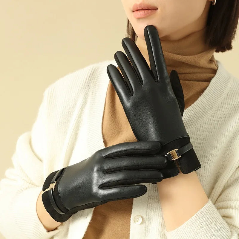 Aurora Suède Leren Winterhandschoenen - Elegant en Functioneel