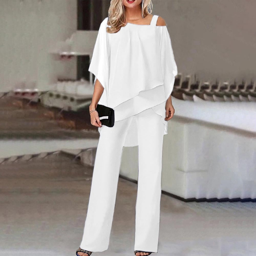 Chloe – Elegante Comfortabele Two-Piece Set met Cold Shoulder Detail