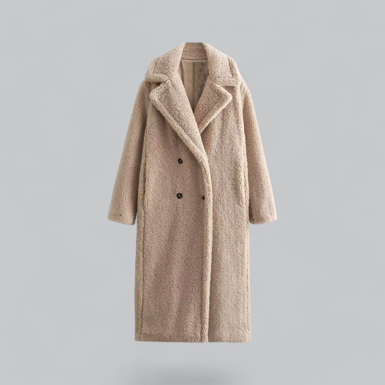Amélie - Luxe Teddy Jas met Maxi Lengte en Klassieke Losse Pasvorm