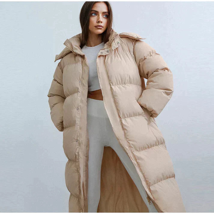 Nora Comfortabele Lange Pufferjas met Luxe Voering