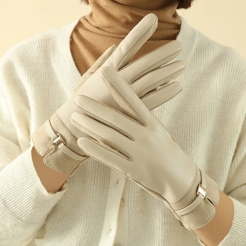 Aurora Suède Leren Winterhandschoenen - Elegant en Functioneel