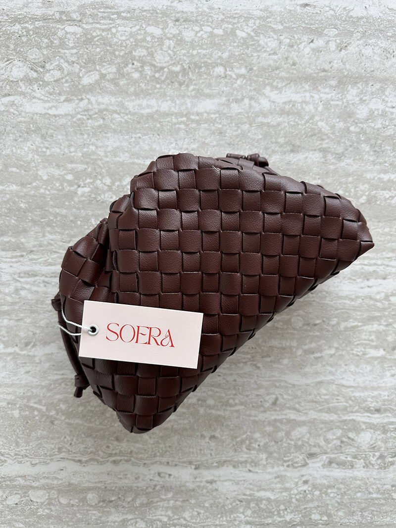 Rachel - Vintage Gevlochten Mini Tas met Schouderband