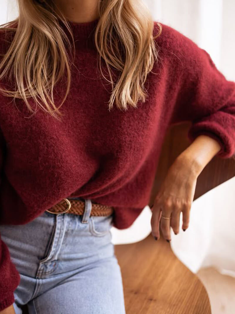 Shiela - Elegante Bourgondische Pullover