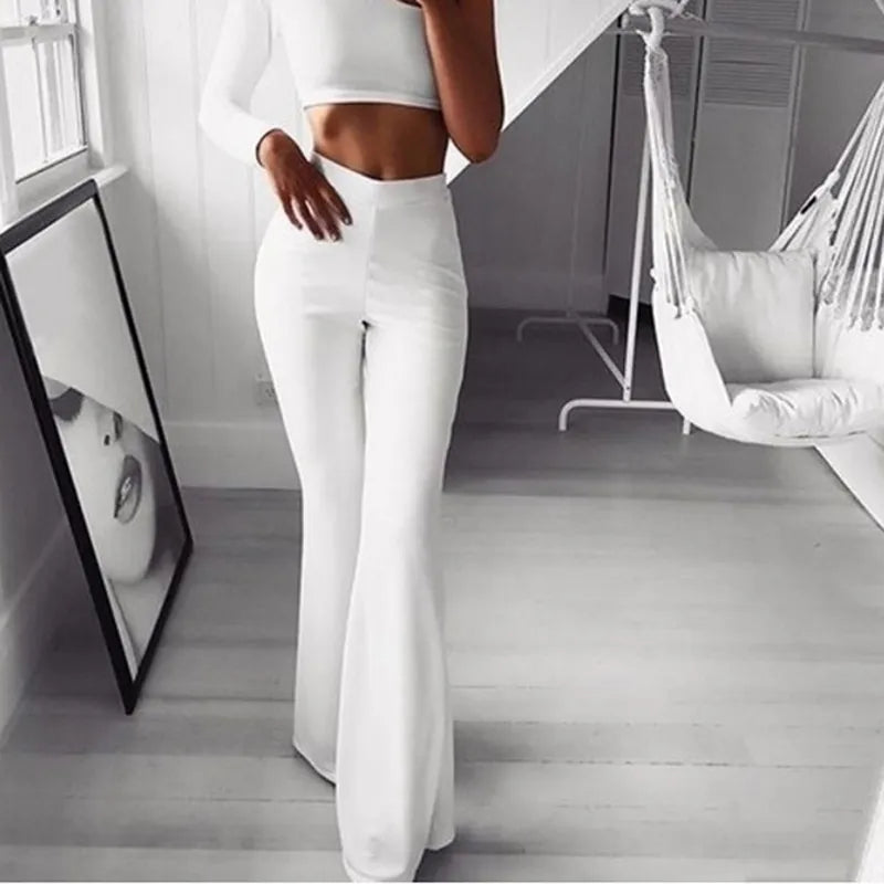Luna - Stijlvolle Flared Broek met Hoge Taille