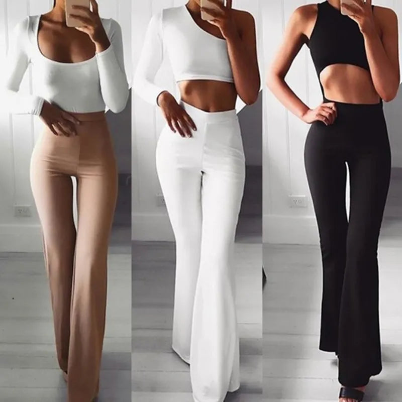 Luna - Stijlvolle Flared Broek met Hoge Taille