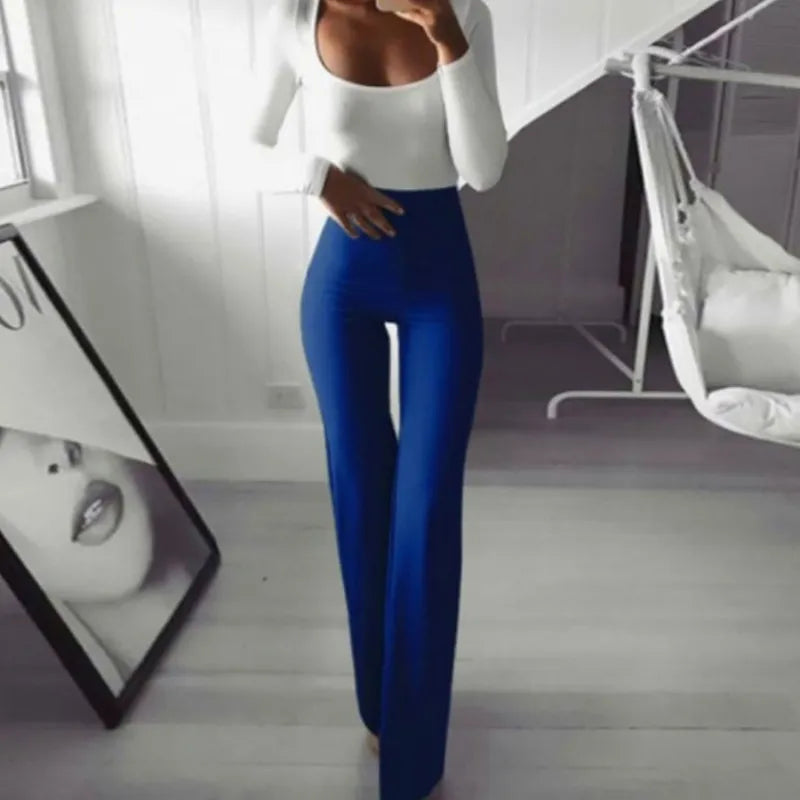Luna - Stijlvolle Flared Broek met Hoge Taille