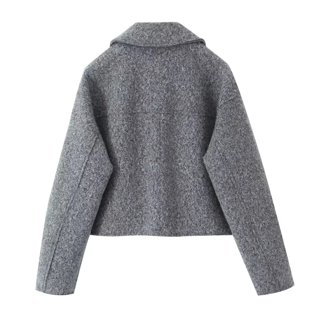 Isabella Luxe Wol Blend Cropped Jas