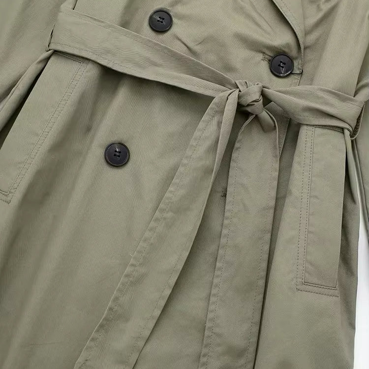 Aurelia - Luxe Dubbelrijige Trenchcoat met Tailleband