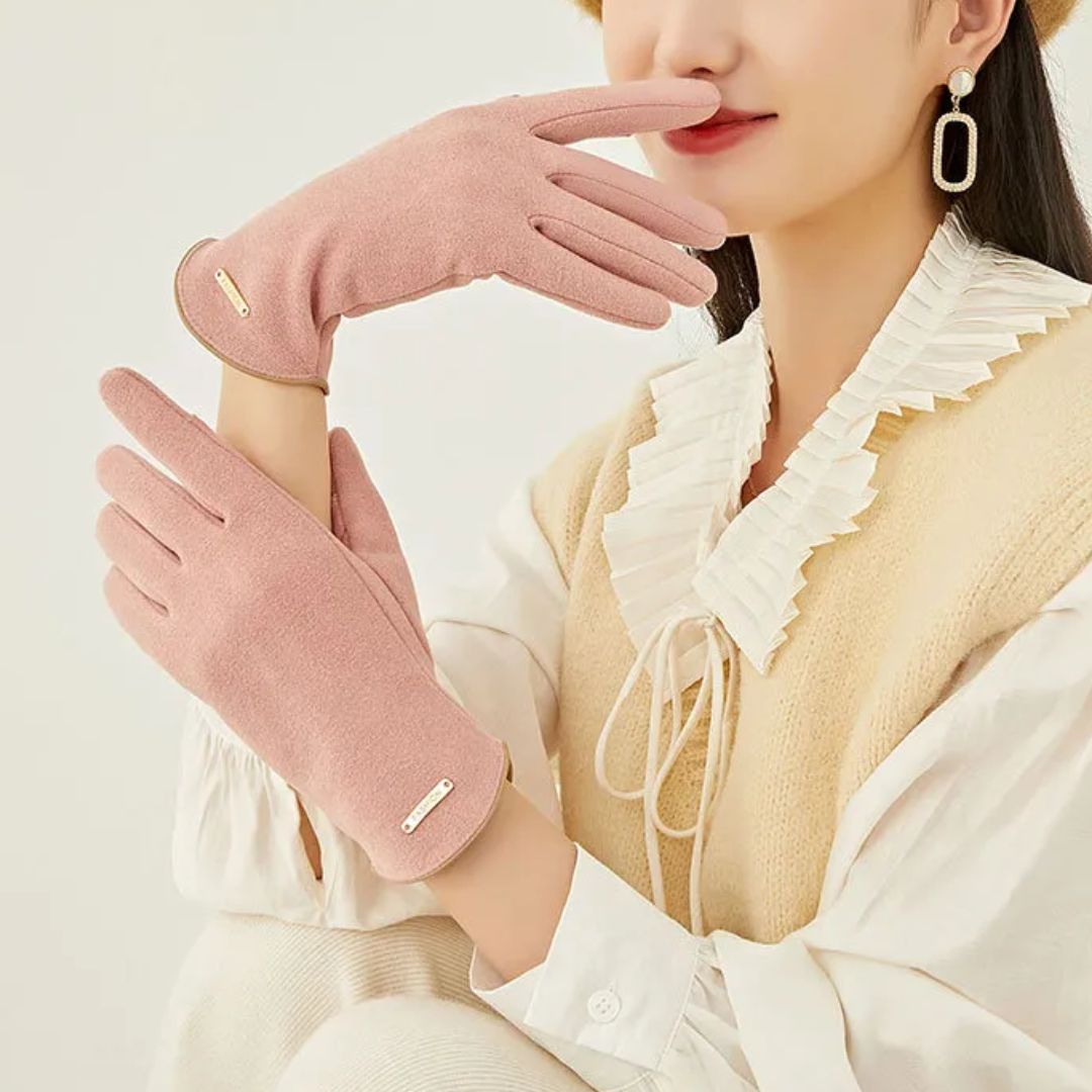 Dorine Elegante Suède Handschoenen met Cashmere Voering