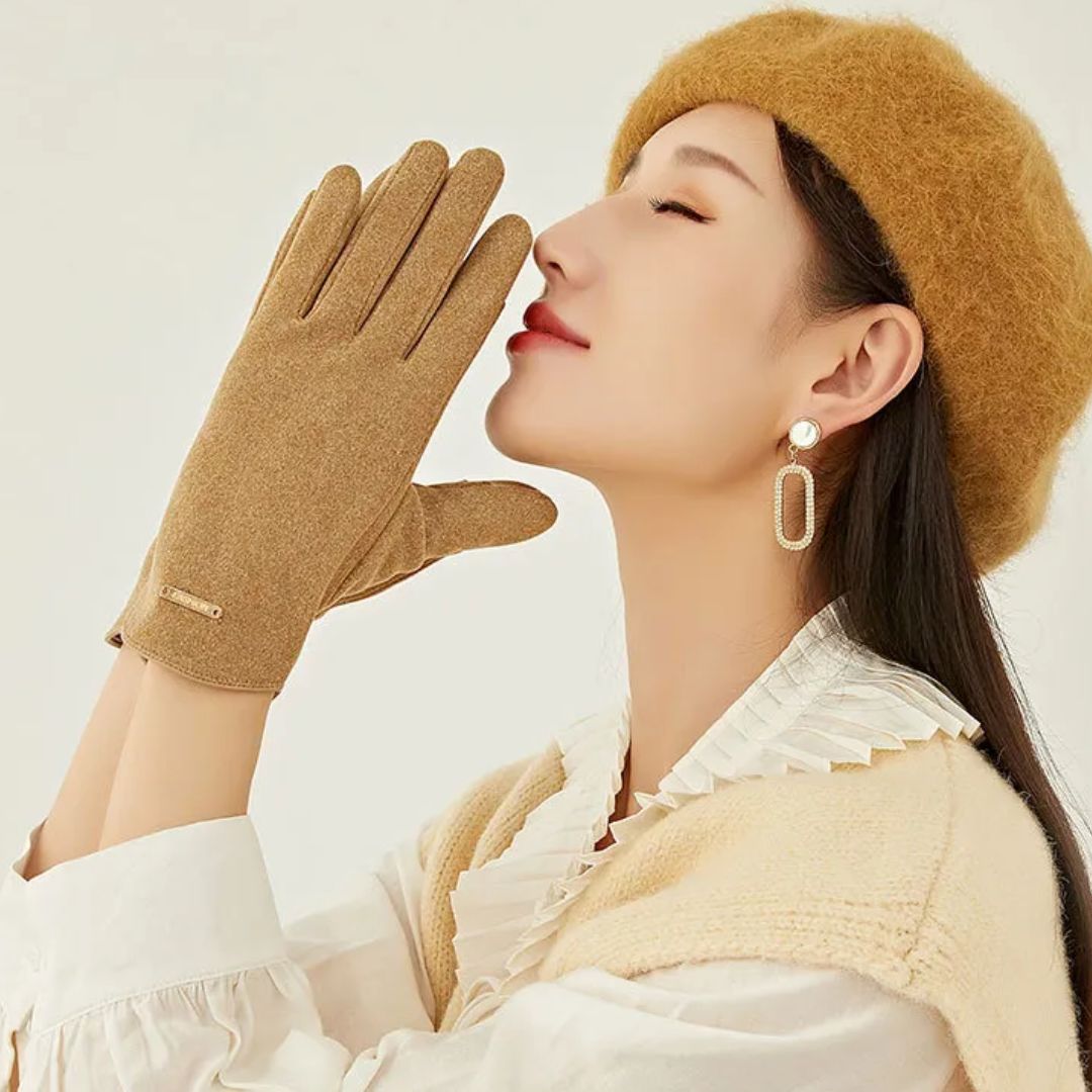 Dorine Elegante Suède Handschoenen met Cashmere Voering