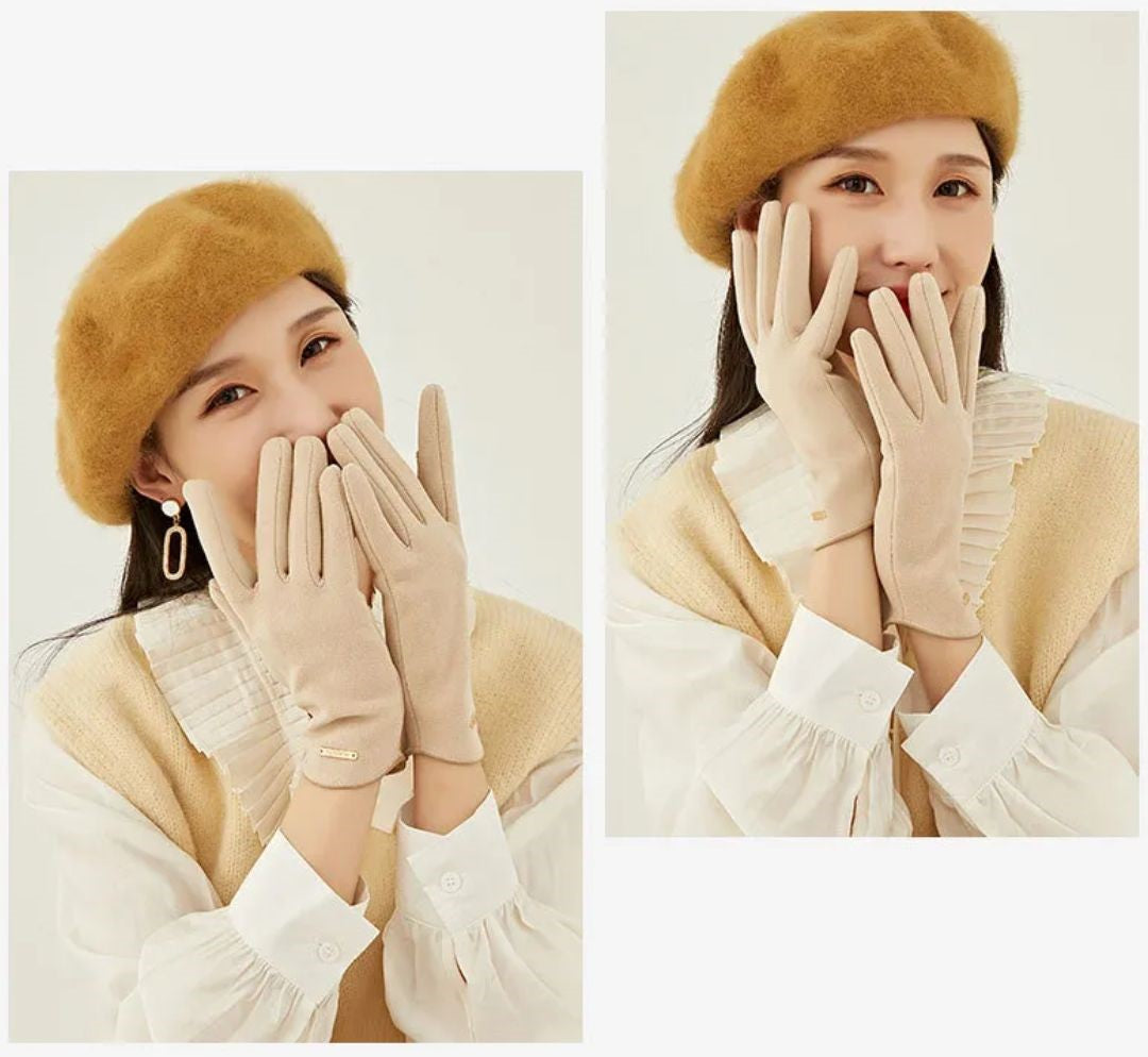 Dorine Elegante Suède Handschoenen met Cashmere Voering