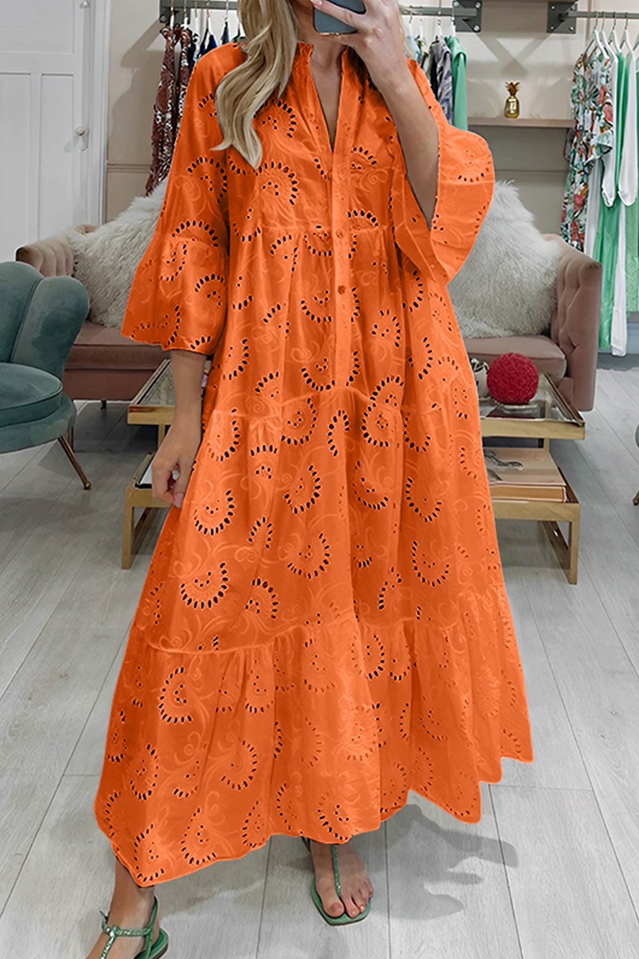 Layla Soft Bohemian Cotton Dress with Embroidery