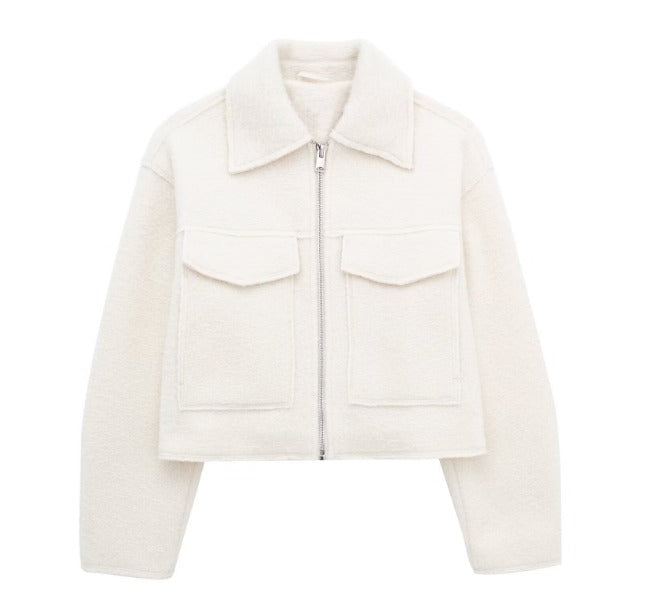 Isabella Luxe Wol Blend Cropped Jas