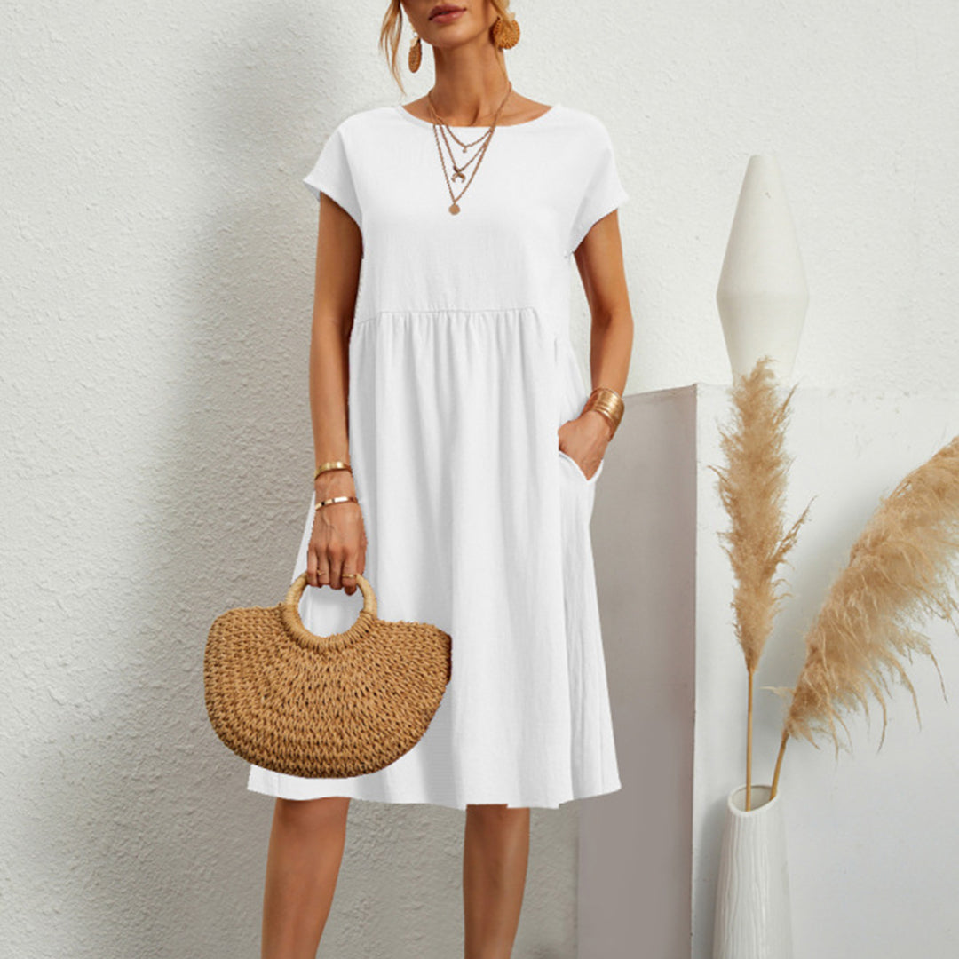 Lily Comfortabele Zomerse Katoenen Jurk met Losse Pasvorm